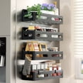 thumbnail image 1 of Tmtamye Magnetic Spice Rack Organizer, 4 Pack Magnetic Fridge Shelf, Black, 1 of 10