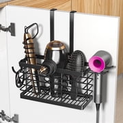 Tmtamye Large Metal Hair Tool Organizer, Adjustable 3-in-1 Holder for Hair Dryer and Styling Tools, Black