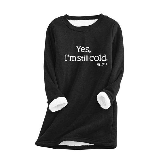 Tmtolofot 2024 Fall Winter Warm Sweater Women Plus Size Dresses Top Casual Cute Pullover Blouse Letter Printed 3/4 Length Sleeve Sweaters Soft Warm Fleece Lined Tops Black Large