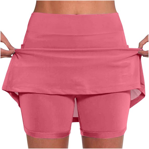 Tmtolofot 2024 summer skort ladies basic casual shorts for women comfy solid color Biker knickers Athletic going out clothing Athletic skorts