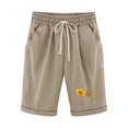 thumbnail image 1 of Tmtolofot 4Th Of July Summer Shorts For Womens,Cotton Linen Comfy Shorts Independence Day Printed Short Pants Lightweight Casual Business Shorts,5_Khaki,Large, 1 of 3