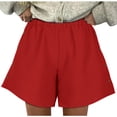 thumbnail image 1 of Tmtolofot Fashion Shorts For Women,Ladies Quick Dry Button Down Short Pants With Pockets Female Lightweight Short Solid Casual Shorts Running Going Out Clothing,1_Red,XX-Large, 1 of 7