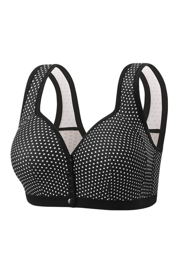 Front Closure Bras for Women Wide Strap Wireless Bra Breathable Anti-Sagging Breasts Underwear Lightweight Breathable Lift Up Bra Jelly Bras for Women Black