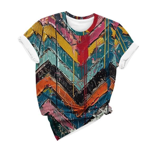 Tmtolofot Women's Workout Crop Tops Casual Short Sleeve Tunic Blouse Female Drop Shoulder Boxy T-Shirts Roll Hem Basic T-Shirt Loose For Women Yoga Running Tees,2_Multicolor，X-Large