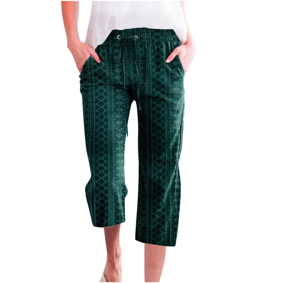 Tmtolofot Womens Solid Eyelet Embroidery Trendy Pants Women Comfy Casual Sports Capri Pants Ladies Dressy Cozy Loose Leg Pant For Work Party Hiking Holiday , 1#Army Green , X-Large