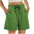 thumbnail image 1 of Tmtolofot Womens Summer Trendy Short Pants,Womens Gym Biker Athletic Shorts Female Quick Dry Short Tummy Control Solid Casual Shorts With Pockets,1_Green,Small, 1 of 8