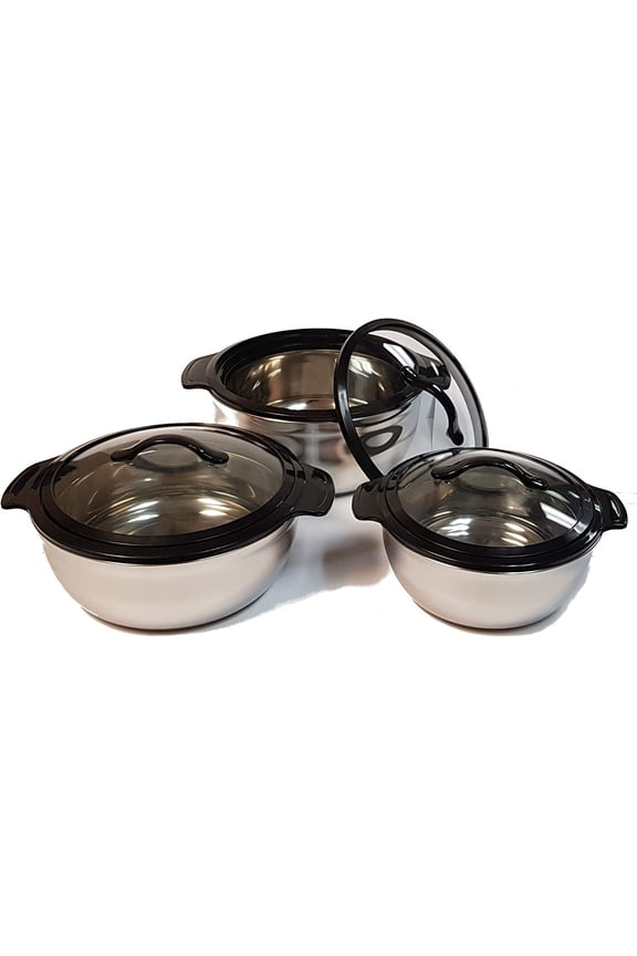 bright star galaxy set Insulated Stainless Steel Casserole, 1600,2500,3500 ML, Black