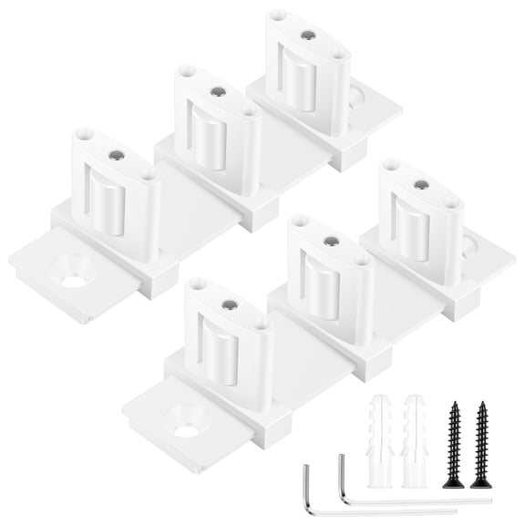 Tmwefusc 2 Pack Sliding Closet Door Floor Guide Double Bypass Door Guide Floor Mount Update Adjustable 3 Roller Design for Home