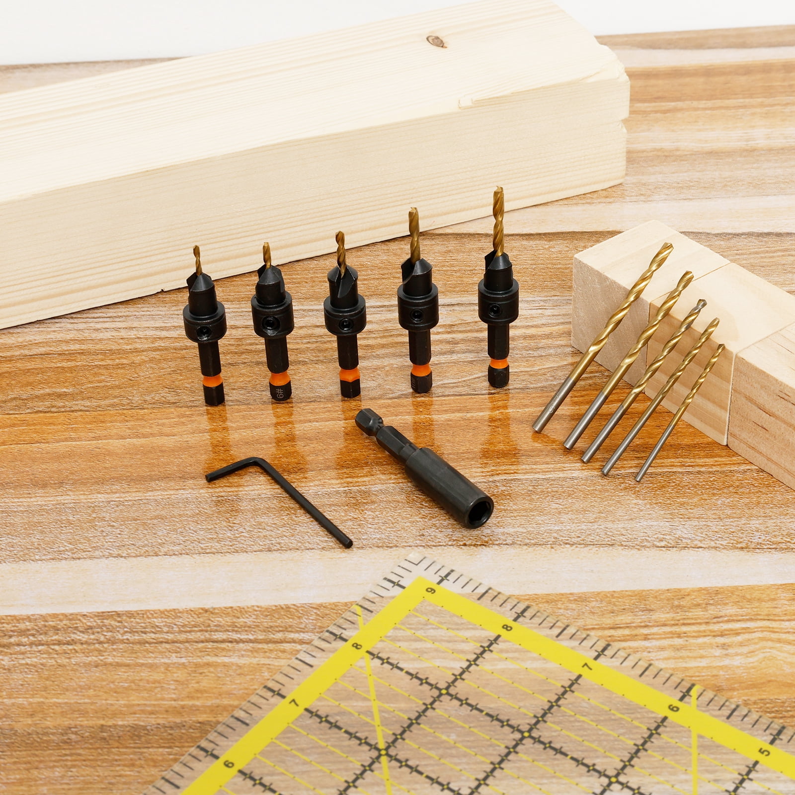Tmwefusc 5Pcs Countersink Drill Bit Set High Speed Steel Counter Sink ...