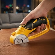 Tmwefusc Cordless Electric Scissors Rechargeable Rotary Cardboard Cutter with 2 Replacement Blade 3.6V Electric Fabric Cutter for DIY Craft Carpet Leather and Packaging