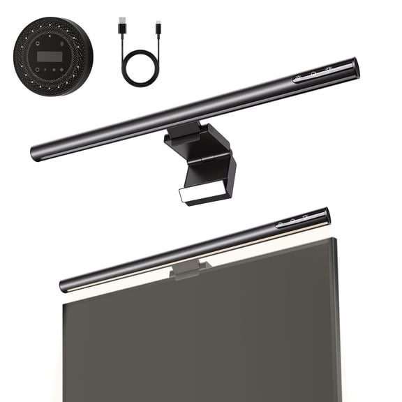 Tmwefusc Monitor Light Bar, Anti Glare LED Computer Monitor Lamp with Remote Control and Touch Control, Dimmable Desk Lamp for Office and Gaming, Adjustable Color Temperature for 1-50mm Screens