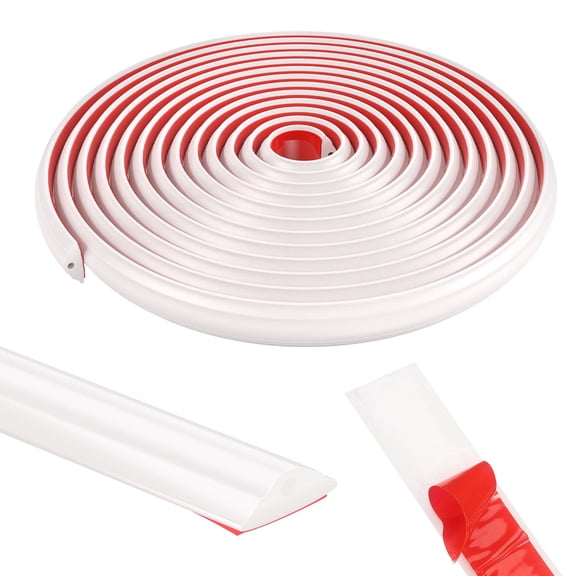 19.7 Ft Self Adhesive Wall Molding Trim, Flexible TPE Baseboard Molding Strip for Mirror, Cabinet, and Window Edging, Waterproof Decorative Trim, White