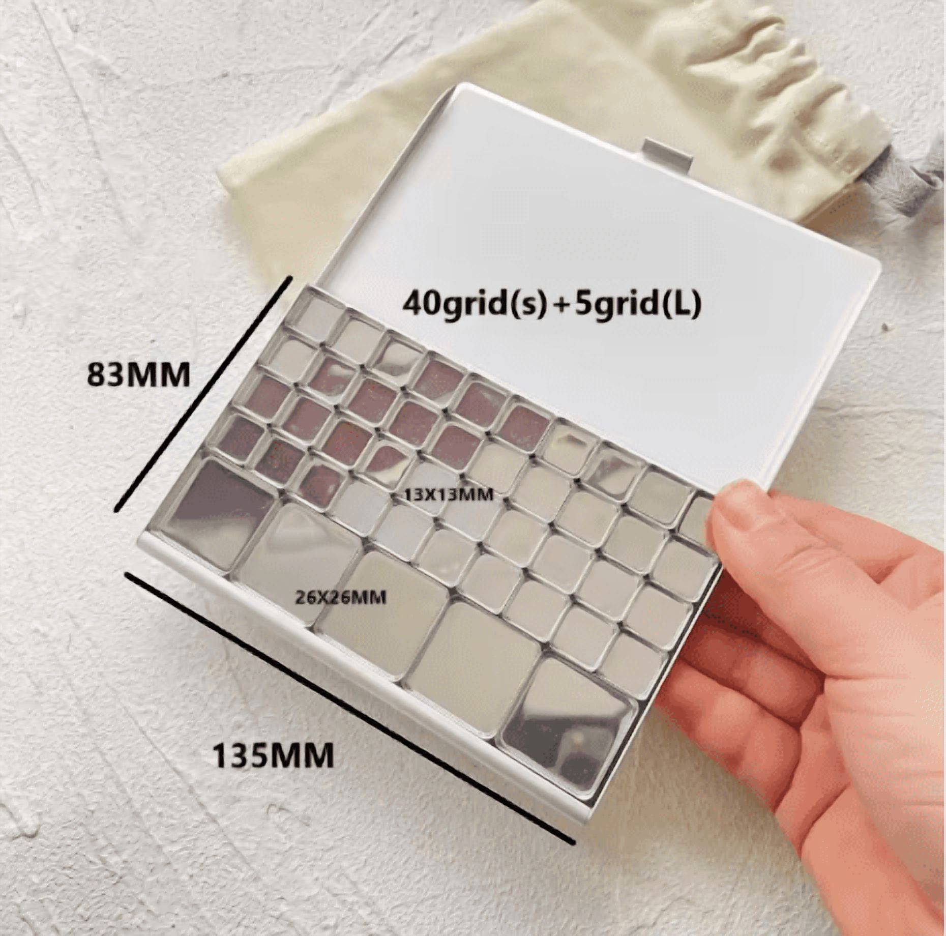 Tn Travel Watercolor Box Portable Packaging Acuarela Palette Magnetic Grid Combination Color Palette Beginner Painting