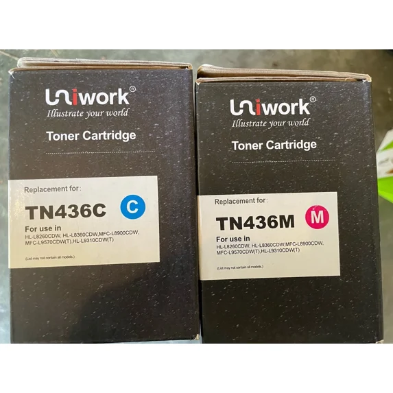 Tn436 Cyan And Magenta Toner For Brother Printers Tn-436C, Tn-436M Uniworks