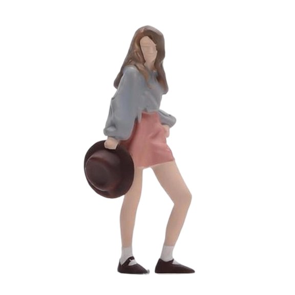 Tnarru 1/64 Scale Girl Figure, Hand-painted, Character Features, Architectural Figures, Painted Figures, Resin Figures, Mini Person Model, DIY Scene Decorati