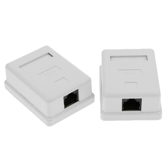 Tnarru 1 Port Cat5e Cat6 Surface Mount Box With Jack Punch Down Keystone Jack And Ethernet Network Female Connector - 2 Pack