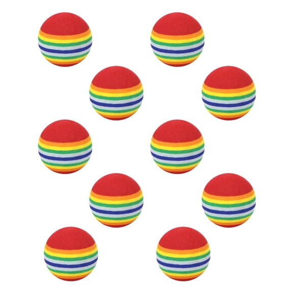 Tnarru 10Pcs Durable Rainbow Golf Ball Practice Indoor Outdooe Training Sports Balls Golf Accessories - as described+as described 42mm