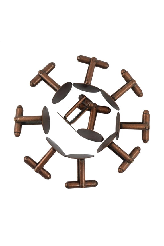1pcs/Lot 15mm .59" Vintage Round Blank Cuff Links Base Pad DIY Craft Findings - Copper