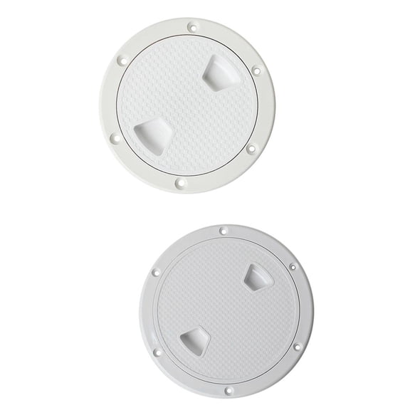 Tnarru 2 Pack 4 6 Inch Deck Plate Waterproof Inspection Hatch Cover Lid Screw Type for Kayak Boat Fishing Rigging, White
