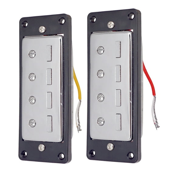 Tnarru 2 Pieces Electric Bass Pickups Mini Humbucker Pickup and Preamp 4 String Electric Bass Parts Electric Bass DIY Accessory Easy Installation Suitable