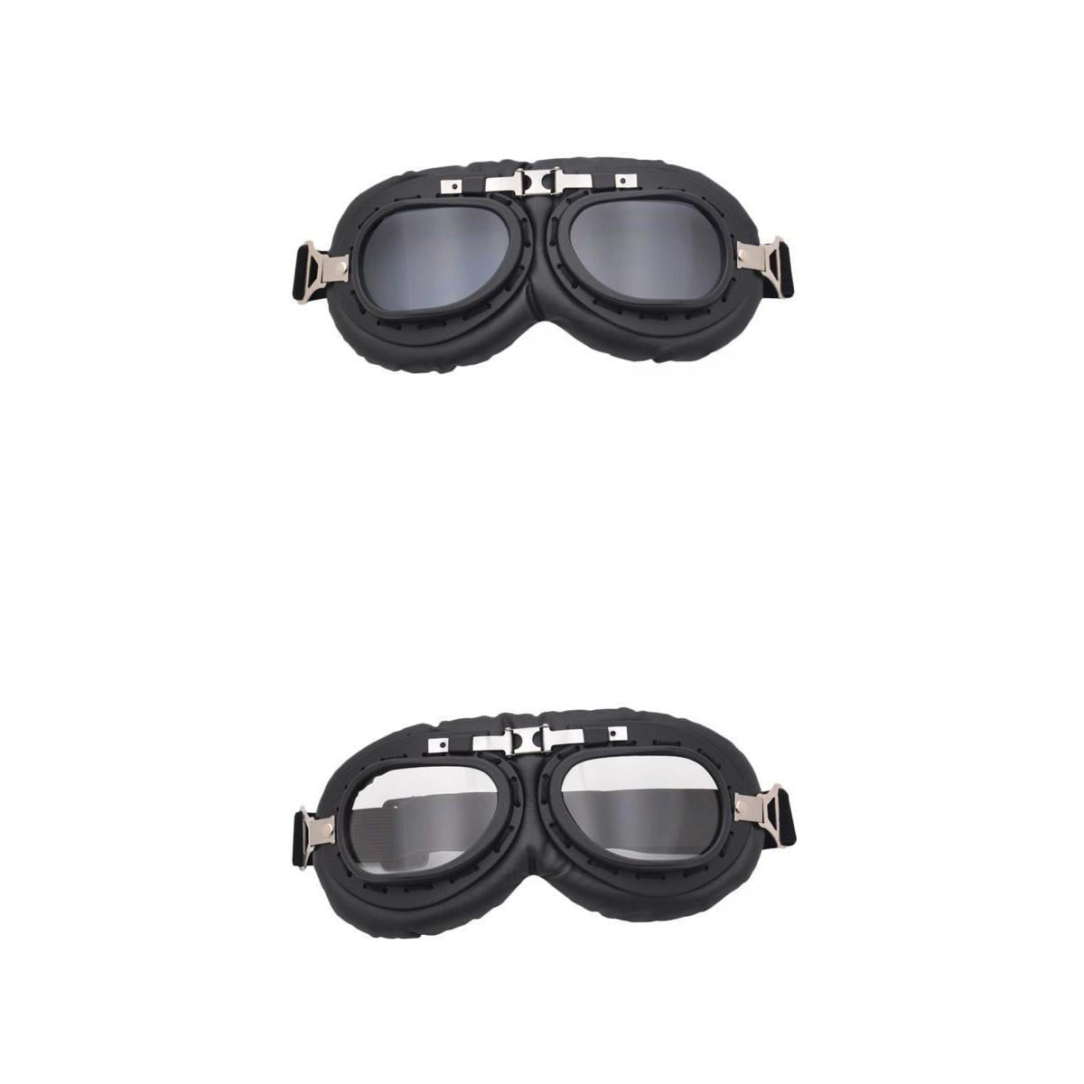 Tnarru 2 Pieces Motorcycle Goggles Pilot Retro Half Helmet Classic ...