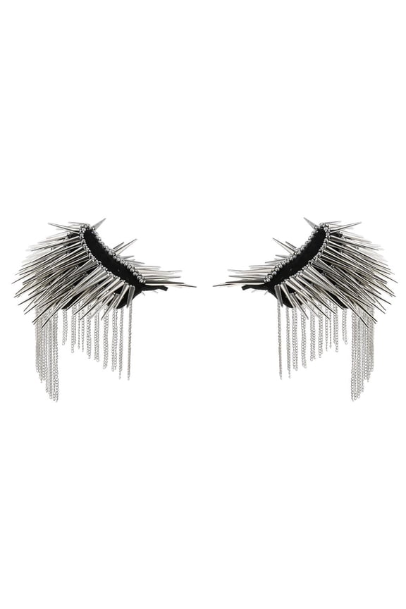 2 Pieces Shoulder Boards Tassels Shoulder Epaulets Shoulder Boards Epaulets Shoulder Boards Multifunctional Alloy Suitable for Club Event , Silver Silver-A