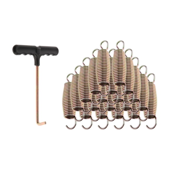 Tnarru 20Pcs Trampoline Springs with Spring Tool High Quality Metal Replacement Repair Maintain Hardware Heavy Duty Trampoline Parts 9cm