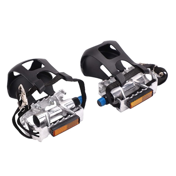 Tnarru 2Pcs Exercise Bike Pedals Nonslip Easy to Install with Straps 9/16" Thread for Stationary Exercise Bike Indoor Bike Accessory