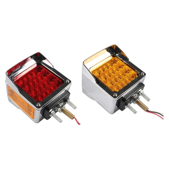 Tnarru 2Pcs LED Square Pedestal Lights LED Turn Signal Lights Double Sided Warning Light Accessory Side Marker Lights for Trailer