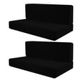thumbnail image 1 of Tnarru 2Pcs RV Seat Covers Camper Cushion Covers Easy Fitted Comfort Camper Cushion Slipcovers Sofa Furniture Protector for Trailers black, 1 of 8