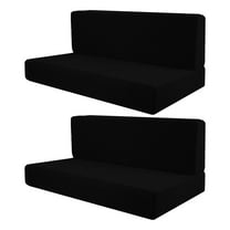 Tnarru 2Pcs RV Seat Covers Camper Cushion Covers Easy Fitted Comfort Camper Cushion Slipcovers Sofa Furniture Protector for Trailers black