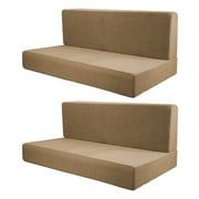 Tnarru 2Pcs RV Seat Covers Camper Cushion Covers Easy Fitted Comfort Camper Cushion Slipcovers Sofa Furniture Protector for Trailers brown