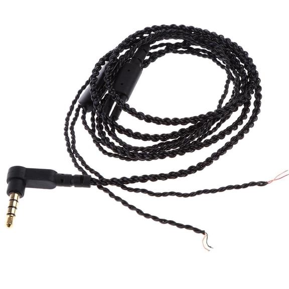 Tnarru 3.5mm Jack Braided Earphone Audio Cable Headphone Repair Replacement Wire Cord with Microphone for iPhone Samsung DIY