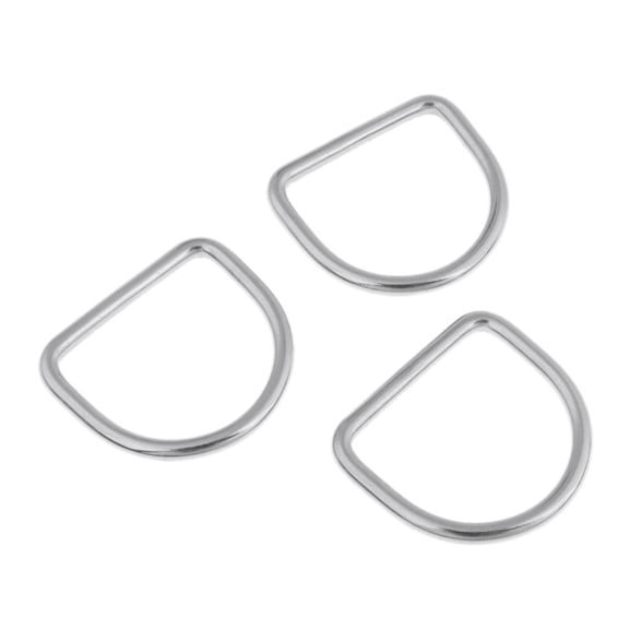Tnarru 3Pcs Lightweight Stainless Steel Welded D Ring Boat Rigging Fitting Hardware Accessories5 x 41 x 37 mm / 0.2 x 1.6 x 1.5 inch