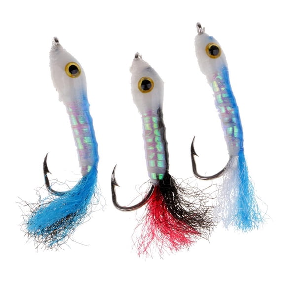 Tnarru 3pcs Simulation Minnow Flies Wet Sinking Flies Exquisite Coating Lure for Bass Salmon Fly Fishing