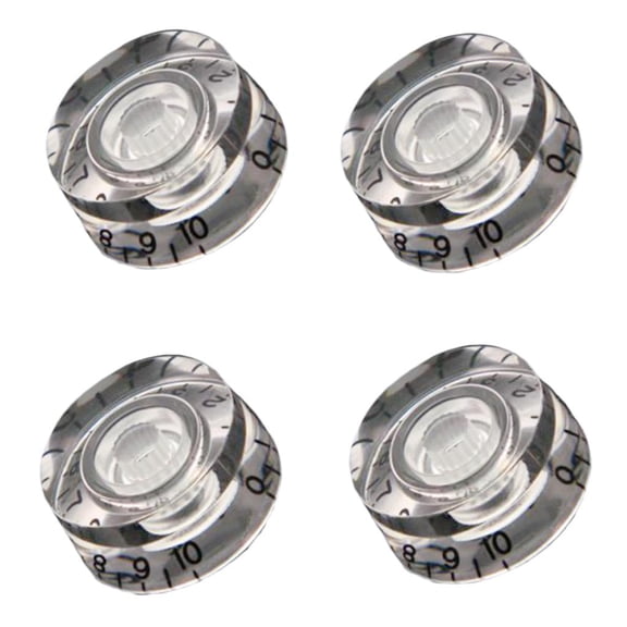 Tnarru 4 Pieces Electric Guitar & Volume Knobs For Bass Les , as described Clear