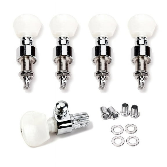 Tnarru 5 Pieces/Set Banjo Machine Head Tuning Tuners Pegs With Pearled Machine Buttons With Bushing Instrument Parts