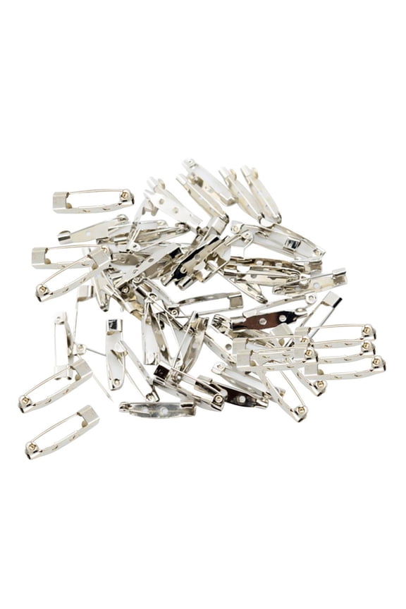 50 Pieces Silver Safety Bar Pins Lapel Pins For Handcrafts Jewelry Making - Silver, 2.5cm