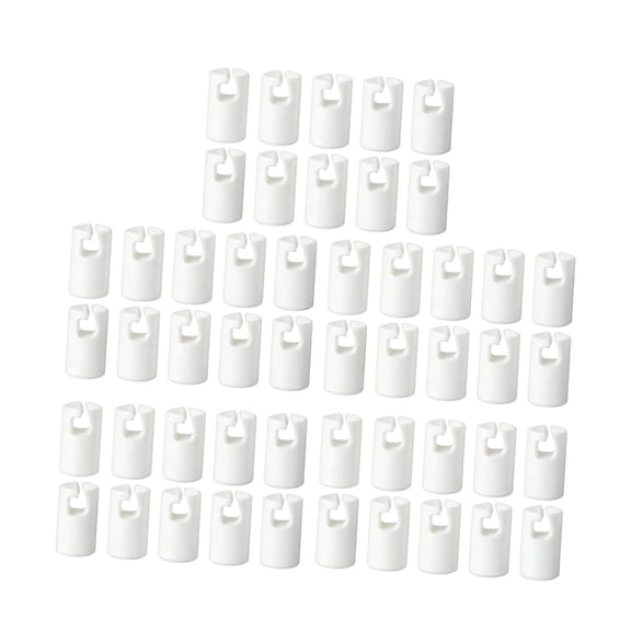 Tnarru 50 Pieces Trampolines Pole Caps Enclosure Replacement Flat Steel Sheet Top Protective Net Holder Rod Cap Cover Secure Net Component Pp Material Suitable for Outdoor Play Backyard White