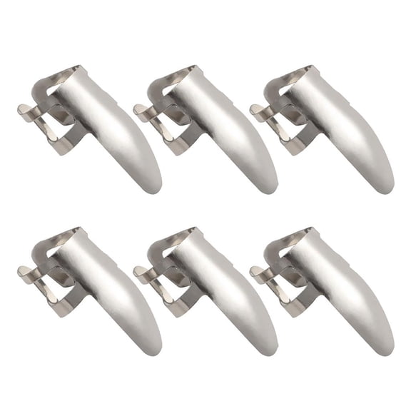 Tnarru 6 Pieces Finger Pick Stainless Steel Guitar Accessory Metal Finger Pick Plectrum with Rounded Tip Easy to Use Suitable for Beginner Performance