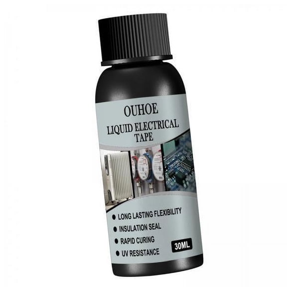 Tnarru 6xLiquid Electrical Tape High Temperature Repair Glue for Instruments black 30ml