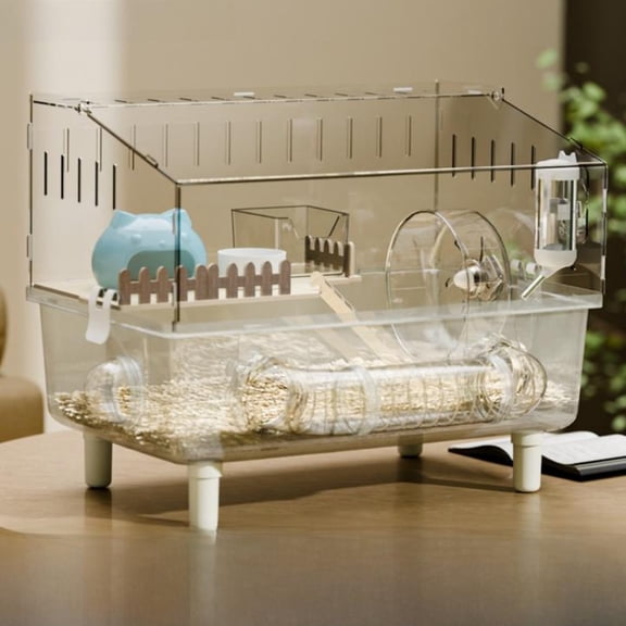 Tnarru Acrylic Hamster Villa Enclosure, Tunnel, Easy Clean