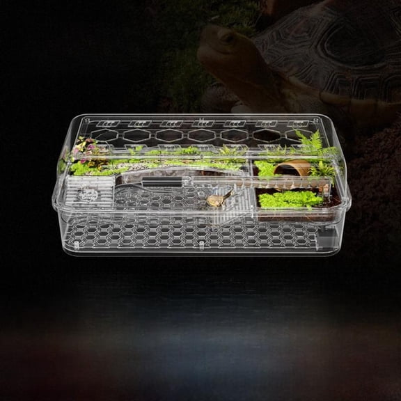 Tnarru Acrylic turtle habitat, no water change XL Basic Scape