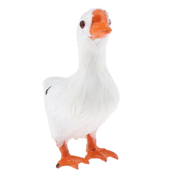 Tnarru Artificial Fur Plastic Artificial Fur White Goose Decoration garden and home Toy