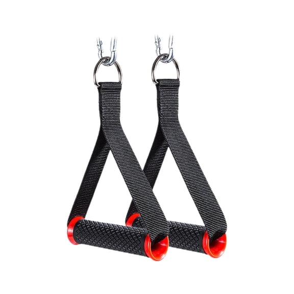Tnarru Attachment Grips Exercise Handles Pull Down Strap Resistance Band Handles Cable Machine Handles for Workout Fitness Equipment Red