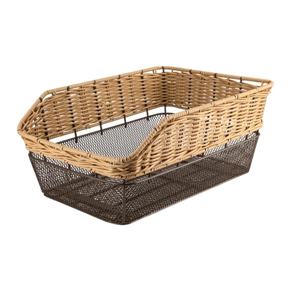 Tnarru Bicycle Basket Storage Box Pannier Easy to Clean Rear Bike Basket Cargo Rack for Picnic Shopping Cycling Men Women Boys Girls Brown