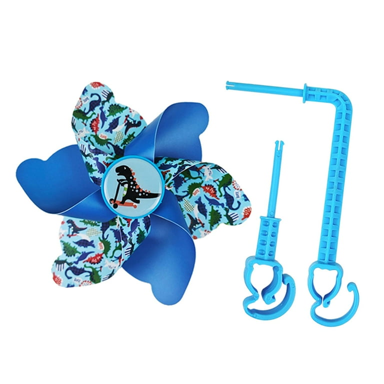 Tnarru Bike Handlebar Pinwheel for Kids Colorful for Pushchair Scooter Most Dinosaur