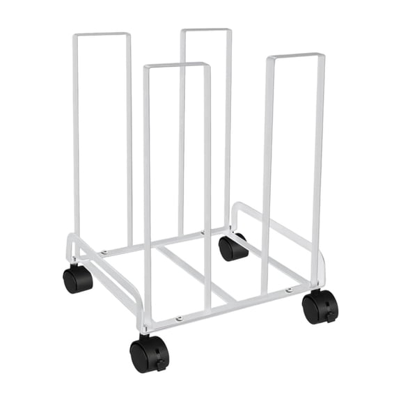 Tnarru Carton Storage Rack with Casters 12.2x10.2x17.1inch Sturdy Multifunctional for Warehouse Mobile Cardboard Stand White