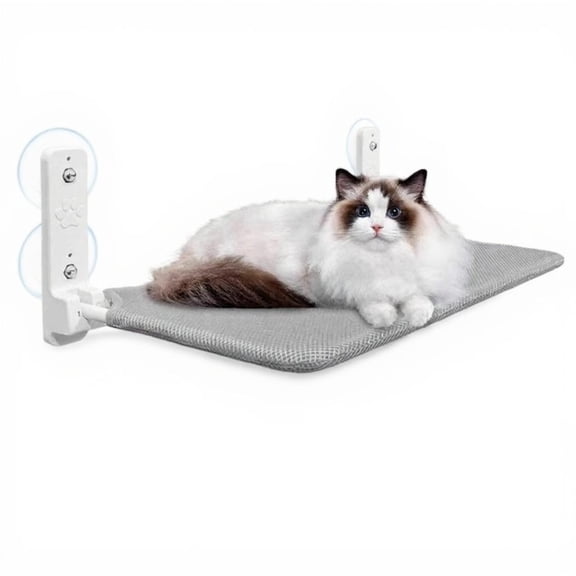 Tnarru Cat Resting Spot, Suction Holder Bed, Foldable Window Perch Light Gray