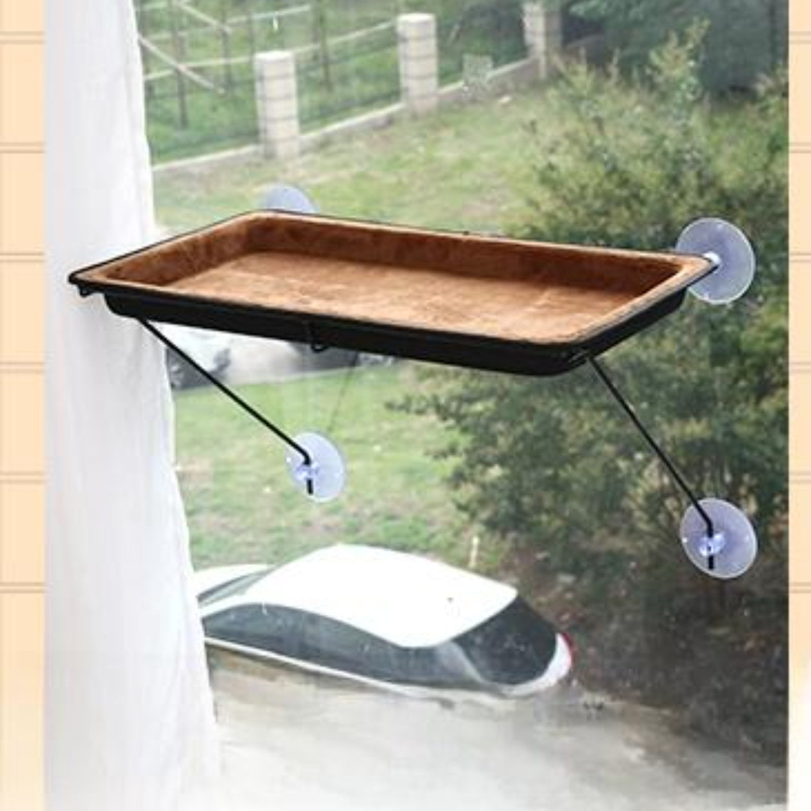 Tnarru Cat Window Lounger with Suction Mount, Iron Frame Coffee